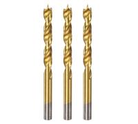 sourcing map 3pcs Brad Point Drill Bit 9mm(23/64") Dia Straight Round Shank Drill Metric Brad Point Spiral Twist Drill Bits for Carpenter Woodworking Plastic Rubber, Golden