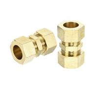 sourcing map 3Pcs Brass Compression Tube Fitting, 3/4" Tube OD x 3/4" Tube OD Connector Straight Coupling Adapter Union Fittings