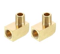 sourcing map 3Pcs Brass Pipe Fitting 90 Degree Barstock Street Elbow M8 Male x M8 Female Pipe Connector for Gas, Air, Oil, Propane