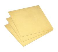 sourcing map 3Pcs Brass Sheet, 4" x 4" Metal Sheets 0.02" Thickness H62 Brass Plates for DIY Crafts, Electrical, Repairs, Industry