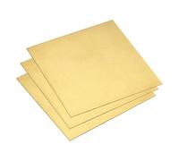 sourcing map 3Pcs Brass Sheet, 4" x 4" Metal Sheets 0.04" Thickness H62 Brass Plates for DIY Crafts, Electrical, Repairs, Industry