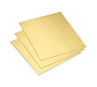 sourcing map 3Pcs Brass Sheet, 4" x 4" Metal Sheets 0.06" Thickness H62 Brass Plates for DIY Crafts, Electrical, Repairs, Industry