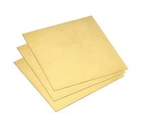 sourcing map 3Pcs Brass Sheet, 6" x 6" Metal Sheets 0.03" Thickness H62 Brass Plates for DIY Crafts, Electrical, Repairs, Industry