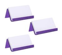 sourcing map 3pcs Business Card Holder for Desk, Acrylic Bling Business Name Card Organizer Desktop Card Rack Display Stand for Office Exhibition Meeting Home, Purple