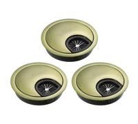 sourcing map 3Pcs Cable Hole Cover, 2-3/8" Zinc Alloy Desk Wire Cord Cable Grommets Hole Cover for Office PC Desk Cable Cord Organizer, Bronze Tone