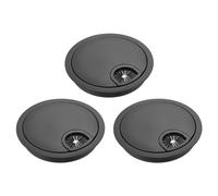 sourcing map 3Pcs Cable Hole Cover, 3-5/32" Zinc Alloy Desk Wire Cord Cable Grommets Hole Cover for Office PC Desk Cable Cord Organizer, Black