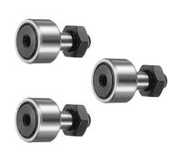 sourcing map 3Pcs Cam Follower Track Runner Bearings CF8/KR19 PPX Chrome Steel Needle Roller Stud Track Bearing, 19mm Roller Dia, M8 Stud Type for Machine Tool Guide Rail, (Hexagon Socket)