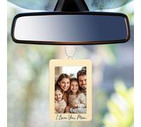 sourcing map 3Pcs Car Rear View Mirror Hanging Photo Frames, 2.7" x 3.9" Car Picture Holder Wooden Frame Car Memorial Photo Frame Car Pendant Decors for Car Decorations