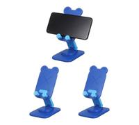 sourcing map 3Pcs Cell Phone Stand, Foldable 360°Adjustable Cute Mobile Phone Holder, Bear Shape Universal Smartphone Dock for Home Office Decor Desktop Accessories, Blue