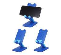sourcing map 3Pcs Cell Phone Stand, Foldable Multi-Angle Cute Mobile Phone Holder, Bear Shape Universal Smartphone Dock for Home Office Decor Desktop Accessories, Blue