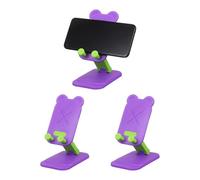 sourcing map 3Pcs Cell Phone Stand, Foldable Multi-Angle Cute Mobile Phone Holder, Bear Shape Universal Smartphone Dock for Home Office Decor Desktop Accessories, Purple