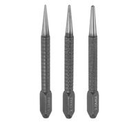 sourcing map 3pcs Center Punch Set 1.5mm/2mm/3mm Carbon Steel Non-Slip Nail Setter Punch Tapered Alignment Center Hole Pin Tool for Plastic Metal Wood Scribe Marking
