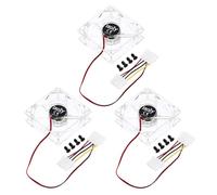sourcing map 3Pcs Clear Computer Case Fan 1800RPM 80mm 4 Pin White LED Silent Cooling Fan 4 LED 12V for Desktop Computer Radiators with 12 Screws