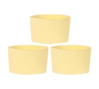 sourcing map 3Pcs Coffee Cup Sleeve, Silicone Cup Sleeve Non-Slip Glass Water Bottle Mug Sleeves Yellow