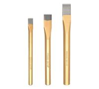 sourcing map 3pcs Cold Chisel 4/9+5/7+3/4" Wide 6.5+7+8" Long Alloy Steel High Hardness Heat Treated Heavy Duty Octagonal Shank Flat Cold Chisel for Cutting Rivets Steel Copper Bolts, Gold Gray