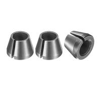 sourcing map 3pcs Collet Adapter 6mm Carbon Steel Precision Small Router Collet Reduction Sleeve Tool Bit Shank Router Conversion Chuck Adapter for Woodworking CNC Engraving, Black