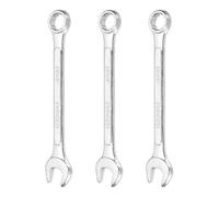 sourcing map 3Pcs Combination Wrench 11mm Metric 12-Point Box and Open End Zinc Plated Steel Double Ended Spanner Tool for Automotive Pipe Furniture Machinery DIY Repair, Silver White