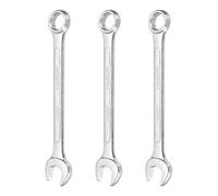 sourcing map 3Pcs Combination Wrench 14mm Metric 12-Point Box and Open End Zinc Plated Steel Double Ended Spanner Tool for Automotive Pipe Furniture Machinery DIY Repair, Silver White