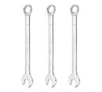 sourcing map 3Pcs Combination Wrench 18mm Metric 12-Point Box and Open End CR-V Steel Double Ended Spanner Tool for Automotive Pipe Furniture Machinery DIY Repair, Silver White