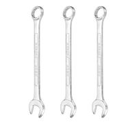 sourcing map 3Pcs Combination Wrench 18mm Metric 12-Point Box and Open End Zinc Plated Steel Double Ended Spanner Tool for Automotive Pipe Furniture Machinery DIY Repair, Silver White