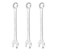 sourcing map 3Pcs Combination Wrench 19mm Metric 12-Point Box and Open End Zinc Plated Steel Double Ended Spanner Tool for Automotive Pipe Furniture Machinery DIY Repair, Silver White
