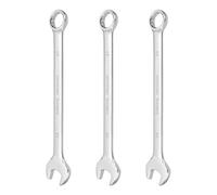 sourcing map 3Pcs Combination Wrench 21mm Metric 12-Point Box and Open End CR-V Steel Double Ended Spanner Tool for Automotive Pipe Furniture Machinery DIY Repair, Silver White