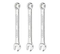 sourcing map 3Pcs Combination Wrench 6mm Metric 12-Point Box and Open End Zinc Plated Steel Double Ended Spanner Tool for Automotive Pipe Furniture Machinery DIY Repair, Silver White