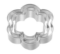 sourcing map 3pcs Cookie Cutters, Flower Shaped Stainless Steel Biscuit Cookie Cutter for Kitchen Baking