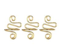 sourcing map 3Pcs Crochet Ring Adjustable Crochet Tension Handmade Yarn Open Finger Ring for Mother Grandma Crocheting Knitting Supplies, Gold Tone