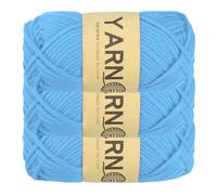 sourcing map 3Pcs Crocheting Yarn, 2mm Blue 100% Acrylic Yarn 76 G/2.6 oz Sport Weight Yarns Bulk Soft and Fluffy Yarns for Knitting DIY Crochet Crafts Blankets Gift,164 Yards Total