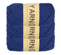 sourcing map 3Pcs Crocheting Yarn, 2mm Dark Blue 100% Acrylic Yarn 76 G/2.6 oz Sport Weight Yarns Bulk Soft and Fluffy Yarns for Knitting DIY Crochet Crafts Blankets Gift,164 Yards Total