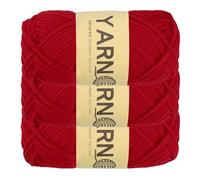 sourcing map 3Pcs Crocheting Yarn, 2mm Dark Red 100% Acrylic Yarn 76 G/2.6 oz Sport Weight Yarns Bulk Soft and Fluffy Yarns for Knitting DIY Crochet Crafts Blankets Gift,164 Yards Total