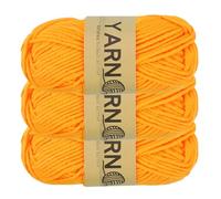 sourcing map 3Pcs Crocheting Yarn, 2mm Yellow 100% Acrylic Yarn 76 G/2.6 oz Sport Weight Yarns Bulk Soft and Fluffy Yarns for Knitting DIY Crochet Crafts Blankets Gift,164 Yards Total