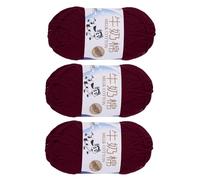 sourcing map 3PCS Crocheting Yarn,Wine Red 5 Ply Acrylic Yarn 150 g Sport Weight Yarns Bulk Soft and Fluffy Yarns for Knitting DIY Crochet Handicraft Blankets Gift,295 Yards