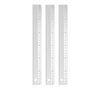 sourcing map 3pcs Cutting Ruler 30cm Metric Aluminum Alloy Straight Ruler Thickening Frosted Measure Ruler with Non-Slip Sponge Backing for Architects Artists Designers Classroom Office, Silver