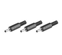 sourcing map 3Pcs DC Male Connector 3.5mm x 1mm Power Cable Jack Adapter Black