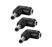 sourcing map 3Pcs DC Power Connector Adapter 90 Degree Angle 5.5mm x 2.5mm Male Plug to 5.5mm x 2.1mm Female Jack Coupler Converter for Laptop CCTV Camera strip lighting