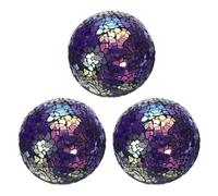 sourcing map 3Pcs Decorative Glass Balls 8cm Orbs Centerpiece Balls Mosaic Glass Ball Sphere for Decor Bowls Vases Dining Table Party, Purple