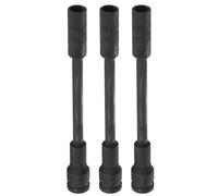 sourcing map 3Pcs Deep Thin Wall 6 Point Impact Socket 1/2" Drive 12mm Socket 8" Extra Long Metric CR-V Steel Spindle Axle Hex Sockets for Machine Shaft Nuts Bolts Repair, Black