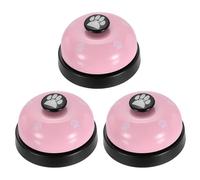 sourcing map 3Pcs Desk Call Bells, 2.8" Front Desk Service Bell, Counter Ringing Bell for Office, Hotel, Classroom, Dinner, Restaurant, Pet Training, Light Pink