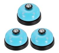 sourcing map 3Pcs Desk Call Bells, 2.8" Front Desk Service Bell, Counter Ringing Bell for Office, Hotel, Classroom, Dinner, Restaurant, Pet Training, Light Blue