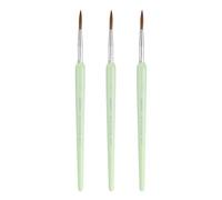sourcing map 3pcs Detail Paint Brushes 19mm Pointed Tip Nylon Hair Miniature Painting Brush for Watercolor Oil Acrylic Painting(5#), Green