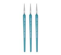 sourcing map 3pcs Detail Paint Brushes 3mm Pointed Tip 180mm Length Nylon Hair Miniature Painting Brush for Watercolor Oil Acrylic Painting(00000#), Blue