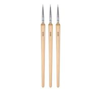 sourcing map 3pcs Detail Paint Brushes 6mm Pointed Tip 175mm Length Nylon Hair Miniature Painting Brush for Watercolor Oil Acrylic Painting(00000#), Wood Color