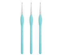 sourcing map 3pcs Detail Paint Brushes 7mm Pointed Tip 182mm Length Nylon Hair Miniature Painting Brushes for Watercolor Oil Acrylic Painting(000#), Blue