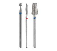 sourcing map 3pcs Diamond Grinding Bit Set 3mm Ball 2.5mm Oval 6mm Cone 2.35mm Shank Stone Sanding Drill Bits Rotary Tool for Ceramic Glass Nails Grinding Polishing
