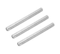 sourcing map 3Pcs Door Knob Spindle, 110mm x 8mm Spare Door Handle Spindle Bar, Vintage Straight Knob Replacement Parts for Mechanical Locks, Silver Tone