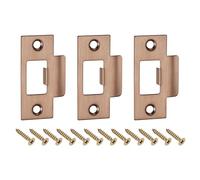 sourcing map 3Pcs Door Strike Plate, 70mm x 40.3mm Stainless Steel Latch Deadbolt Replacement Lock Strike Plate for Door Frame Door Jamb Reinforcement, Rose Gold
