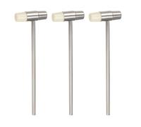 sourcing map 3pcs Double Face Small Plastic Metal Hammer 5" Round Dual Head Multifunctional Mallet with Soft/Hard Tips for Jewelry Watch Handcraft, White