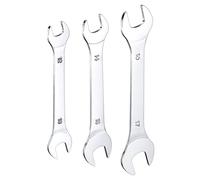 sourcing map 3pcs Double Open End Thin Wrench Set 12×13/14×15/16×17mm Metric Super Thin Small Flat Head Wrench Mirror Polished Open Ended Spanner for Automotive Repair Furniture Assembly